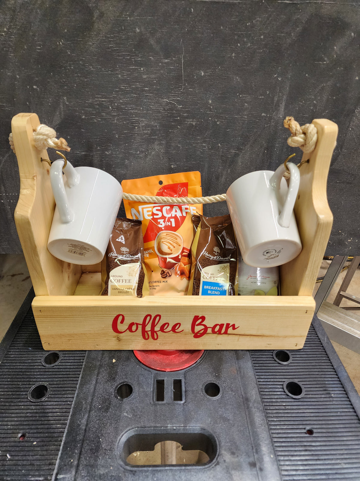 Caddy (includes everything pictured) *can have cups personalized for an upcharge- design determines upcharge